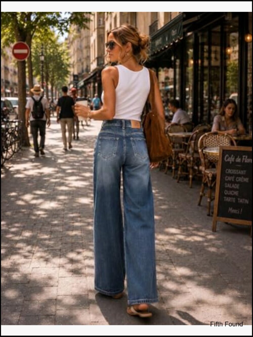 High Waisted Baggy Wide Leg Jeans Stretchy Tummy Control Straight Leg Denim - Picture 6 of 7